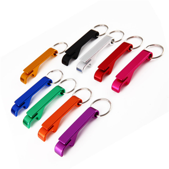 Aluminum bottle opener with keychains