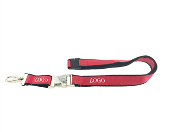 Two Layers Satin Lanyard with Metal Buckle