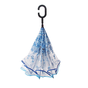 Clear Sakura Reverse Rain Umbrella