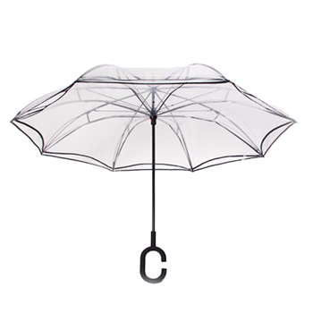 Clear Sakura Reverse Rain Umbrella
