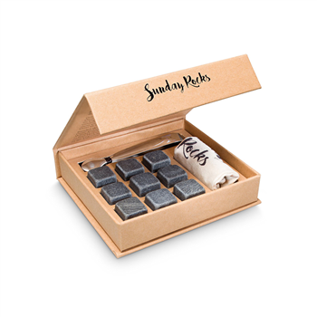 Premium Whiskey Stones Gift Set with 9 Whiskey Rocks