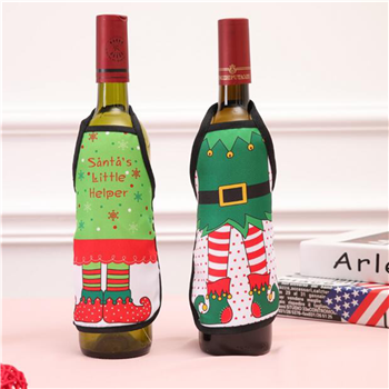 Mini Christmas Apron Bottle Cover