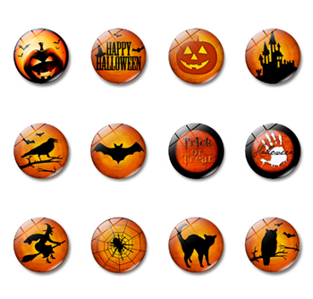 Halloween Crystal Glass Refrigerator Magnets