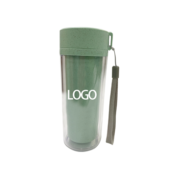 Double Layer Wheat Straw Material Water Bottle
