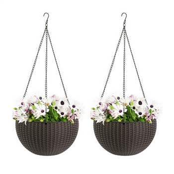 Hanging Rattan Plastic Flower Pot 