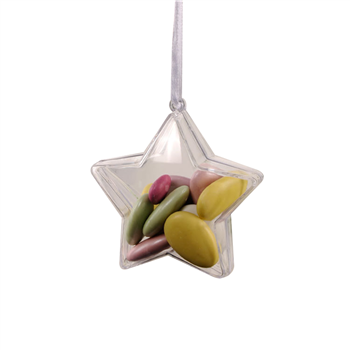 Transparent Plastic Filled Star Ball Ornaments