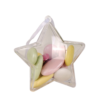 Transparent Plastic Filled Star Ball Ornaments