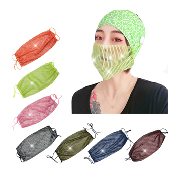Mesh Rhinestone Star Mask