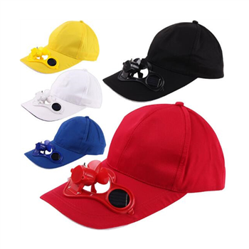 Solar Power Cool Fan Baseball Cap with Switch