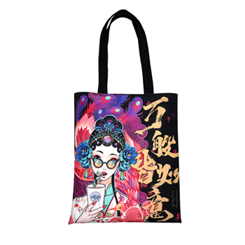 Full colors imprint canvas bag Christmas tote