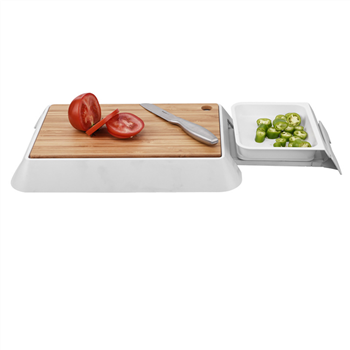  Wood Cutting Board with Tray