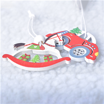 Wooden Car House Hanging Christmas Tree Ornament Decorations 