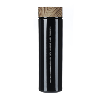 Stainless Steel Water Bottle With Wooden Pattern Lid