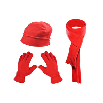 Fleece 3 Piece Beanie Scarf Gloves Set