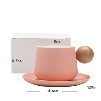 10oz Ceramic Cup and Saucer Set