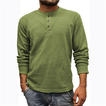 Long Sleeve Three-Button Tee Shirt