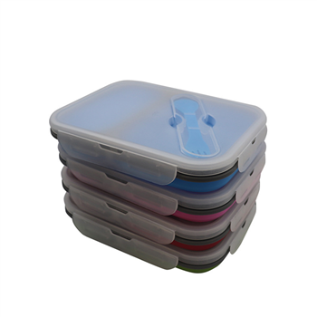 Silicone Food Container with Dual Utensil