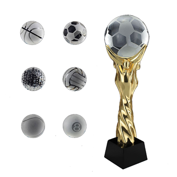 Crystal Soccer Tower Trophy