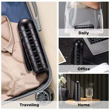 Stackable Aluminum Alloy Weekly Pill Organizer