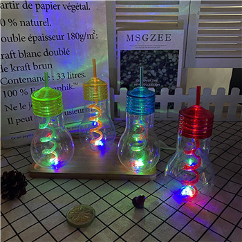 LED Light Bulb 20oz Tumbler with Straw