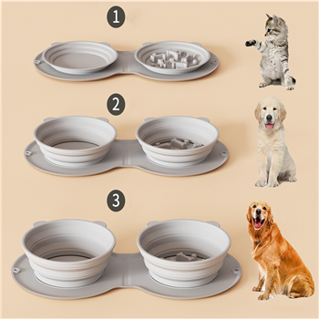 Collapsible Slow Feeder Dog Bowls