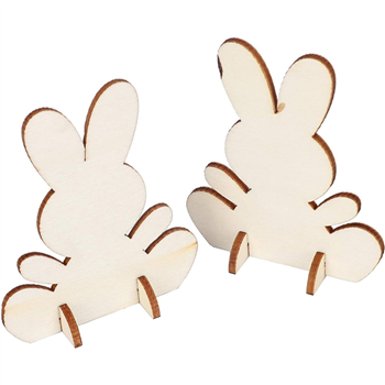 Unfinished Wooden Easter Bunny 3D Rabbit