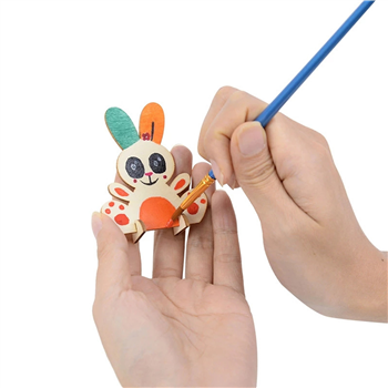 Unfinished Wooden Easter Bunny 3D Rabbit
