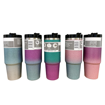 30oz Glitter Insulation Coffee Cup Stainless Steel Tumbler With Straw