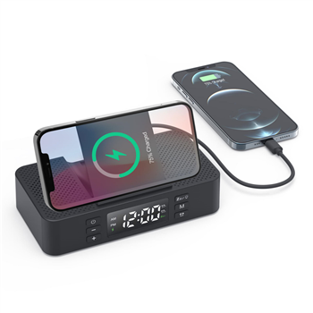 Wireless Charging Desk Clock with Temperature