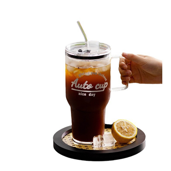 40 oz Glass Tumbler with Straw and Lid