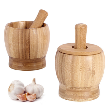 Bamboo Mortar and Pestle Set