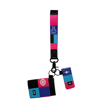 Lanyard Keychain with Card Wallet & Lipstick Pouch