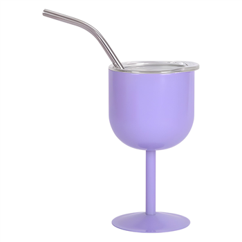 4oz Stainless Steel Goblet with Straw Lid