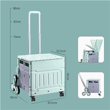Foldable Utility Cart with Stair Climbing Wheels