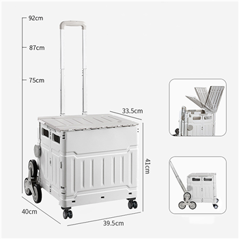Foldable Utility Cart with Stair Climbing Wheels