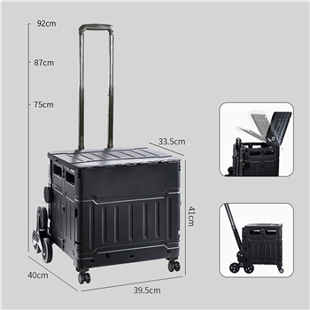 Foldable Utility Cart with Stair Climbing Wheels
