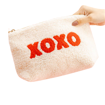 Cream Teddy Pouch