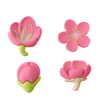 4-Piece 3D PVC Flower Magnet for Fridge