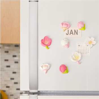 4-Piece 3D PVC Flower Magnet for Fridge