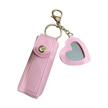 Chapstick Holder Key Chain with Mirror